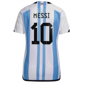 Argentina Lionel Messi #10 kläder Kvinnor VM 2022 Hemmatröja Kortärmad